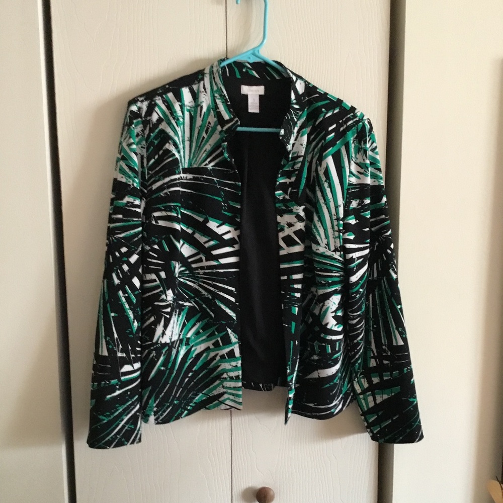 Chicos Open Front Lined Jacket Size 1 - image 1